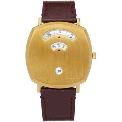 Gucci Gold & Brown Grip Watch