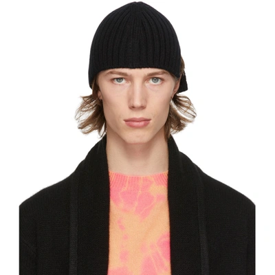 Stefan Cooke Ssense Exclusive Black Wool Slashed Beanie