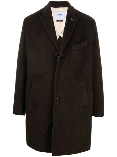 Paltò Single-breasted Coat In Brown