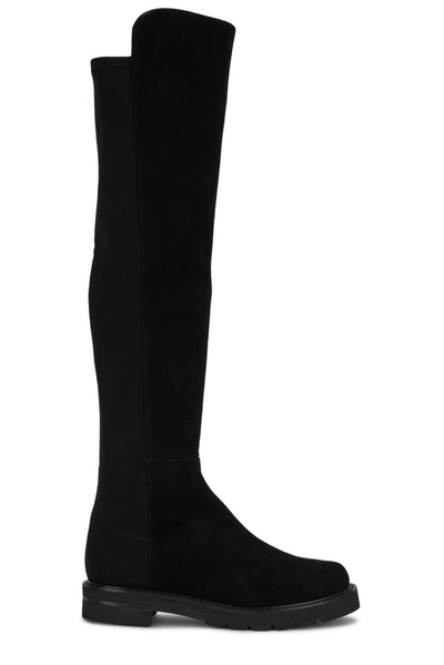 Stuart Weitzman 5050 Suede Knee-high Boots In Black