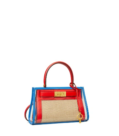 Tory Burch Lee Radziwill Petite Bag With Rain Cover In Natural/brilliant Red