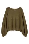 Free People Found My Friend Boucle Pullover In Army