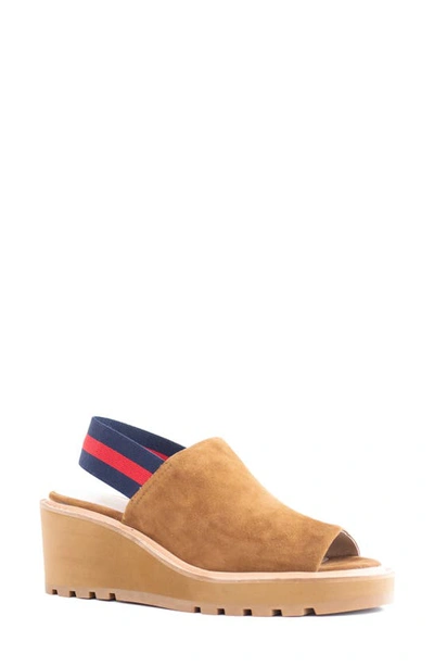 Cecelia New York Gabriel Wedge Sandal In Nutella Suede