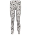 Varley Century Printed High-rise Leggings In Light Grey/black