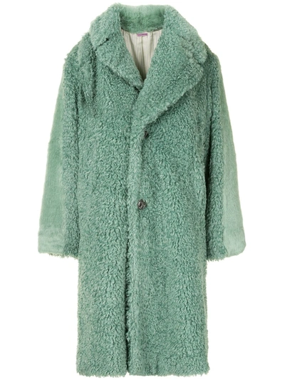 Undercover Suz Oversized Faux Fur Coat In Green