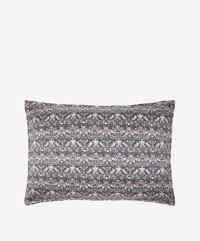 Coco & Wolf Strawberry Thief Silk Pillowcases Set Of Two In Blue