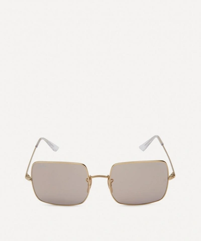 Ray Ban Square Mirror Evolve Metal Sunglasses In Gold