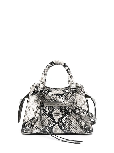 Balenciaga Mini Neo Classic City Shoulder Bag In Black White