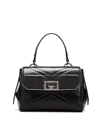 Givenchy Id Flap Small Handbag In Black Leather In 001-black