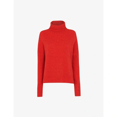 Whistles Wool Turtleneck Sweater In Red/multi