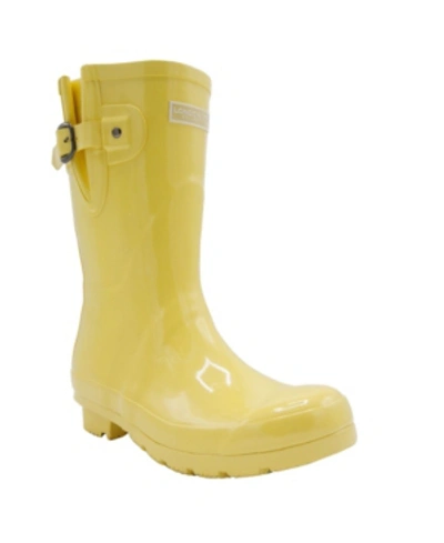 London Fog Women's Tally Mid-calf Rain Boot Women's Shoes In Yellow
