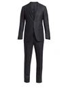 Ermenegildo Zegna Torino Wool Textured Suit In Dark Charcoal