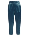 Brunello Cucinelli Women's Textured Satin Pants In Blue