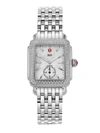 Michele Deco 16 Diamond, Mother-of-pearl & Stainless Steel Bracelet Watch In Silver