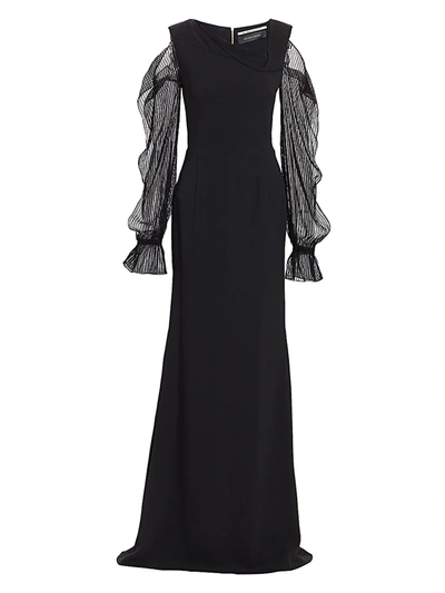 Roland Mouret Women's Cannes Split-sleeve Gown In Black