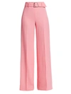 Akris Women's Floriane High-waist Belted Wide-leg Pants In Cherry Blossom