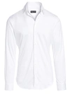 Giorgio Armani Solid Interlock Sport Shirt In White