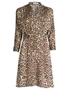 Equipment Women's Adalicia Leopard-print A-line Dress In True Black Multi