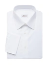 Brioni Men's Herringbone Dress Shirt In White