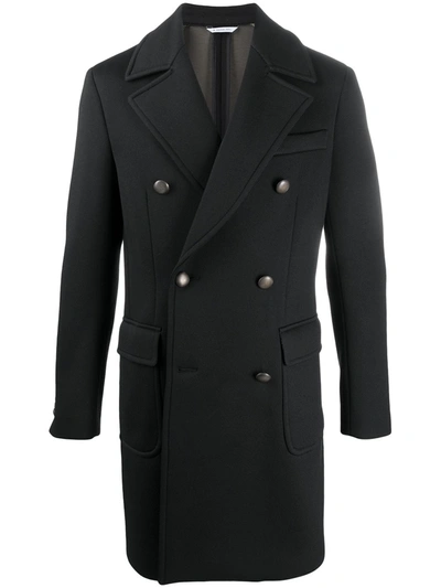 Manuel Ritz Double-breasted Mid-length Coat In Black