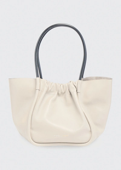 Proenza Schouler Large Ruched Smooth Leather Tote Bag In Clay