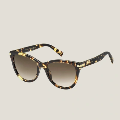Marc Jacobs Spotted Havana Sunglasses In Crystal Havana/brown