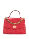 Tory Burch Women's Kira Small Chevron Leather Top Handle Bag In Red