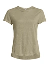 Frame Easy True Organic Linen T-shirt In Military