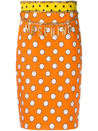 Moschino Women's  Orange Cotton Skirt