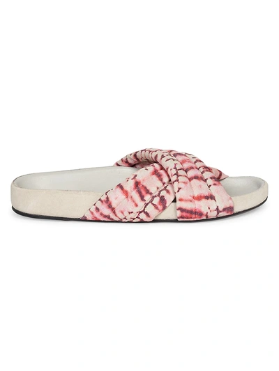 Isabel Marant Holden Tie-dye Crisscross Slide Sandals In Red