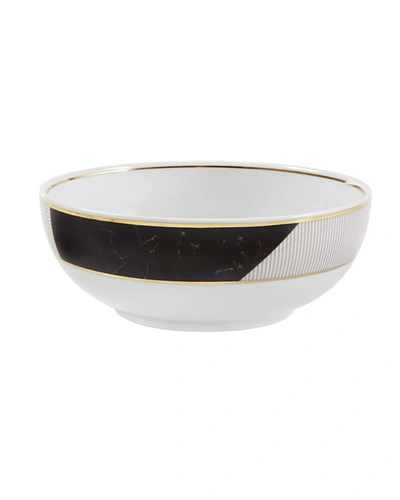 Vista Alegre Set Of Four Carrara Cereal Bowls In Black/white