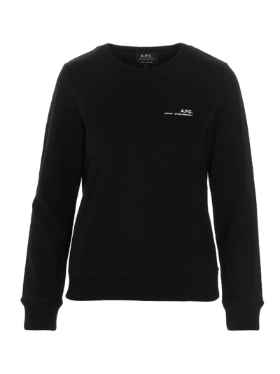 Apc Logo Crew-neck Sweatshirt In Black