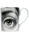 Fornasetti Occhi Bianco Mug In White/black