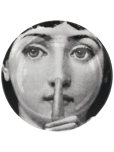 Fornasetti Sottobicchiere Viso Plate In Black