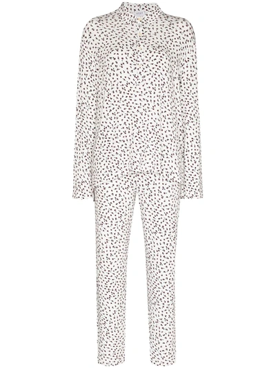Leset Nora Floral-print Pyjama Set In Weiss