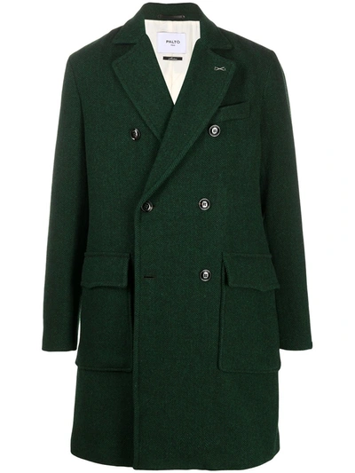 Paltò Double-breasted Wool Coat In Green