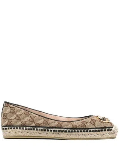 Gucci Gg Supreme Espadrilles In Neutrals