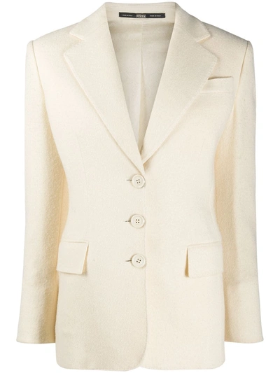 Pre-owned Gianfranco Ferre 1990s Notched Lapels Buttoned Blazer In Neutrals