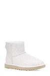 Ugg Classic Mini Ii Genuine Shearling Lined Boot In White Snow Leopard Suede