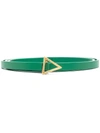 Bottega Veneta Triangle Green Leather Belt