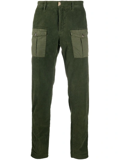 Incotex Tapered Corduroy Trousers In Green