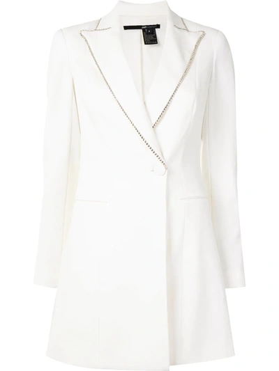 Jay Godfrey Embellished Lapel Blazer Dress In White