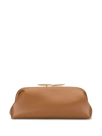 Little Liffner Oyster Clutch Bag In Brown