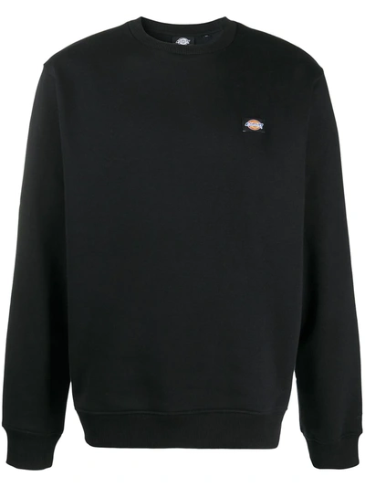 Dickies Construct Logo Patch Rib-trimmed Sweatshirt In Black