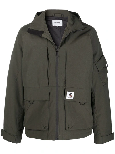 Carhartt Bode Hooded Logo Patch Jacket In Green