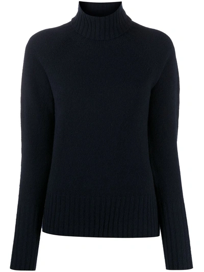 Drumohr Merino Wool Turtleneck Jumper In Blue