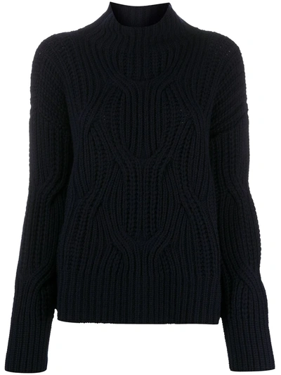 Drumohr Cable-knit Roll-neck Jumper In Blue