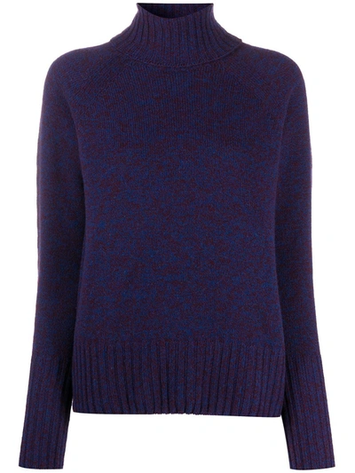 Drumohr Mélange-effect Roll-neck Jumper In Blue