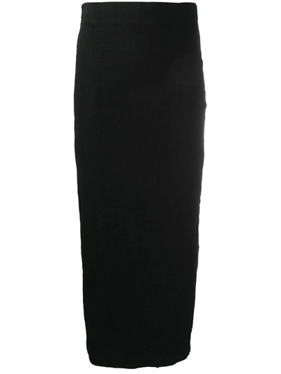 Rundholz Woven Pencil Longline Skirt In Black