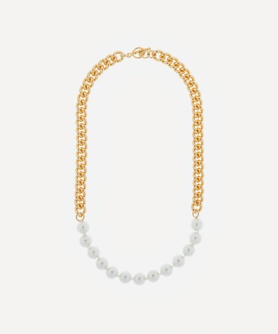 Kenneth Jay Lane Gold-plated Faux Pearl Chain Necklace